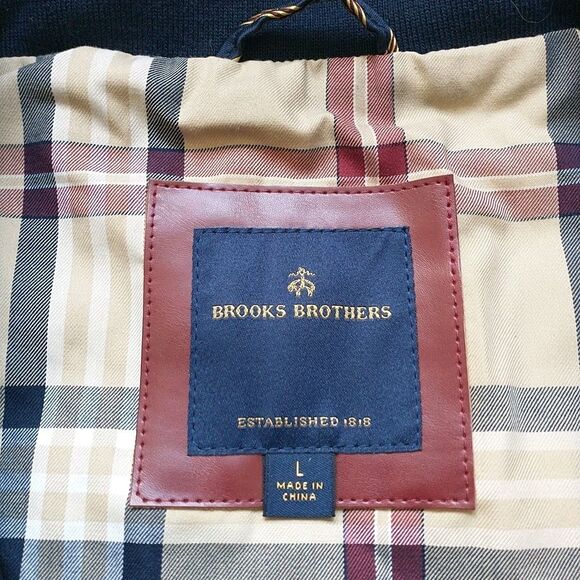 Brooks Brothers Vest Mens L Navy Blue Quilted Zip Puffer Sleeveless Hommati Logo - Picture 6 of 8